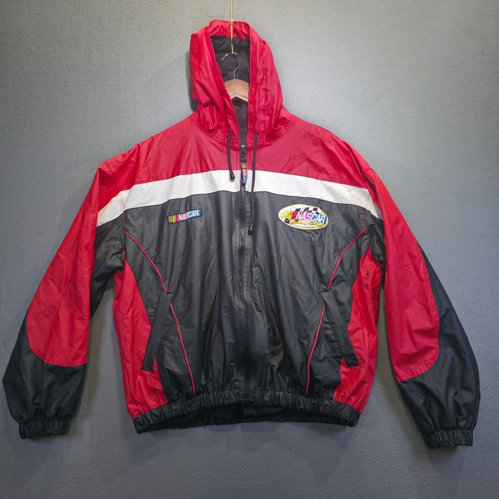 Essex Men's‎ Nascar Racing Vinyl Hooded Full Zip Jacket Size Large